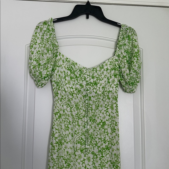 Faithfull The Brand Juniper Midi Dress Freja Floral Print Green White Sz 4 - Picture 2 of 8
